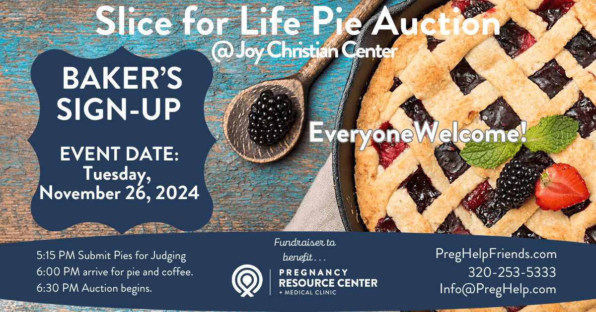 Pregnancy Resource Center Slice for Life Pie Auction KRWC 1360 AM